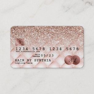 Credit Kaart Styled Roos Gold Glitter Visitekaartje