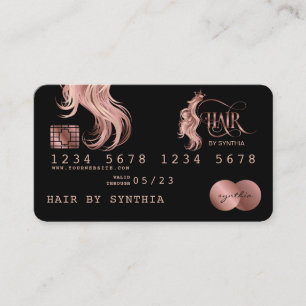 Credit Kaart Styled Roos Gold Hair Stylist Visitekaartje