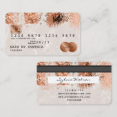 Credit Kaart Styled Roos Goud Koperborstel Visitekaartje (Voorkant / Achterkant)