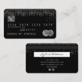 Credit Kaart Styled Silver Confetti Visitekaartje (Voorkant / Achterkant)