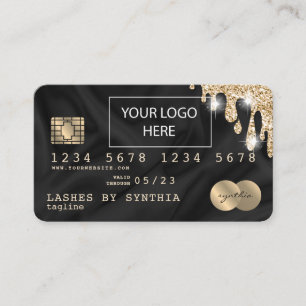 Credit Kaart Styled voeg uw logo Drip Gold Silk to Visitekaartje