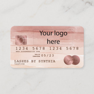 Credit Kaart Styled voeg uw logo stoffige roos toe Visitekaartje