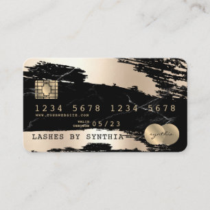 Credit Kaart styling Black marble Gold Visitekaartje