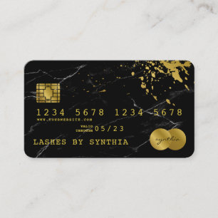 Credit Kaart styling Black marble Gold Visitekaartje