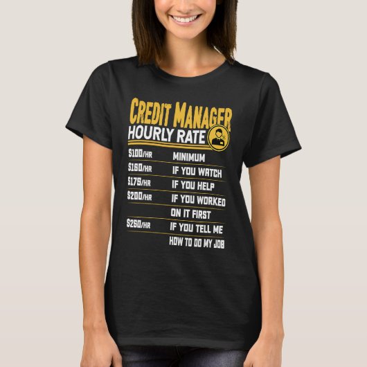 Credit Manager Hourly Rate Credit Manager Direct T-shirt (Voorkant)