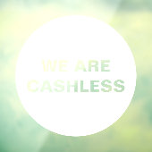 Creditcard alleen cashloos bedrijf Rond Wit Raamsticker (Vel 3)