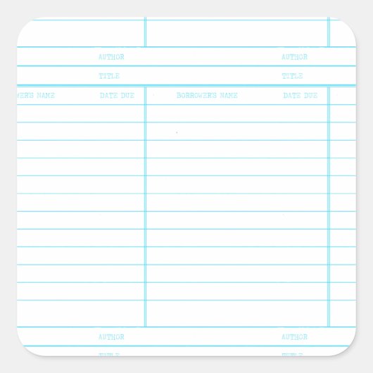 Creditcard bibliotheekdatum vierkante sticker (Voorkant)