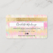Creditcard boho tie dye pastel schoonheidsmonogram visitekaartje (Achterkant)
