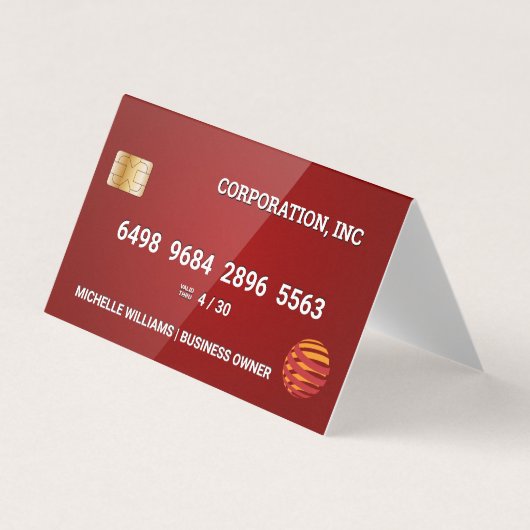 Creditcard | Glossy Red Visitekaartjes (Voorkant)
