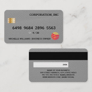 Creditcard Grijze lederen textuur Visitekaartje