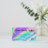Creditcard Holographic Nail-technicus Visitekaartje (Staand voorkant)