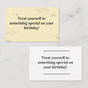 Creditcard invoegen - Birthday Message - Behandel Visitekaartje