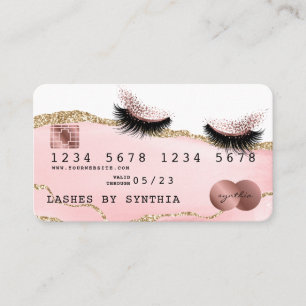 Creditcard met Blush roze roze lange streepjes Visitekaartje