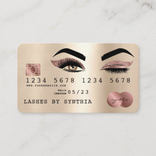 Creditcard met Gold Long Lashes Visitekaartje