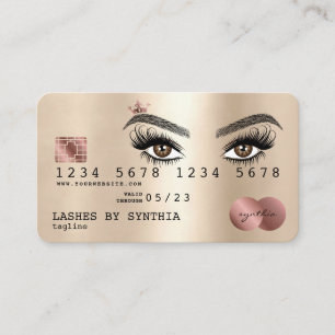 Creditcard met Gold Long Lashes Visitekaartje