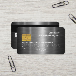 Creditcard Metallic Geborsteld Visitekaartje
