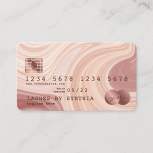 Creditcard Modern Dusty Pink Marble Makeup Artist Visitekaartje