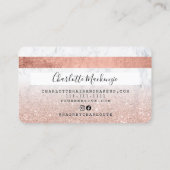 Creditcard roos goud glitter marmer monogram visitekaartje (Achterkant)