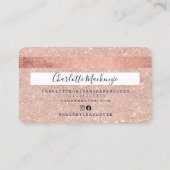 Creditcard roos goudglitter make-up haar monogram visitekaartje (Achterkant)