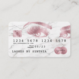 Creditcard styling White Marble Roos Gold Visitekaartje