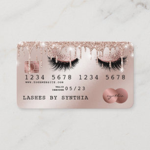 Creditcard styreen Roos Gold Long Lashes Visitekaartje