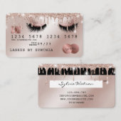 Creditcard styreen Roos Gold Long Lashes Visitekaartje (Voorkant / Achterkant)