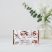 Creditcard styreen Roos Gold Long Lashes Visitekaartje (Staand voorkant)