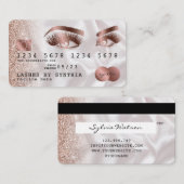 Creditcard styreen Roos Gold Long Lashes Visitekaartje (Voorkant / Achterkant)
