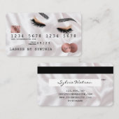 Creditcard styreen Roos Gold Long Lashes Visitekaartje (Voorkant / Achterkant)