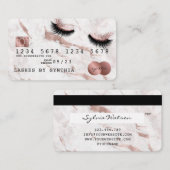 Creditcard styreen Roos Gold Long Lashes Visitekaartje (Voorkant / Achterkant)