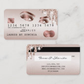 Creditcard styreen Roos Gold Long Lashes Visitekaartje (Voorkant / Achterkant)