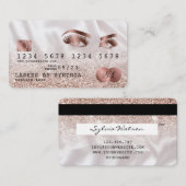 Creditcard styreen Roos Gold Long Lashes Visitekaartje (Voorkant / Achterkant)