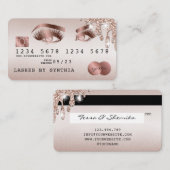 Creditcard styreen Roos Gold Long Lashes Visitekaartje (Voorkant / Achterkant)