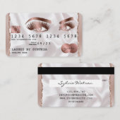 Creditcard styreen Roos Gold Long Lashes Visitekaartje (Voorkant / Achterkant)