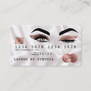 Creditcard styreen Roos Gold Long Lashes Visitekaartje