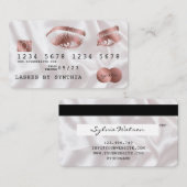 Creditcard styreen Roos Gold Long Lashes Visitekaartje (Voorkant / Achterkant)