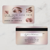 Creditcard styreen Roos Gold Long Lashes Visitekaartje (Voorkant / Achterkant)