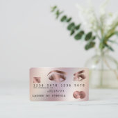Creditcard styreen Roos Gold Long Lashes Visitekaartje (Staand voorkant)