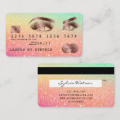 Creditcard styreen Roos Gold Long Lashes Visitekaartje (Voorkant / Achterkant)