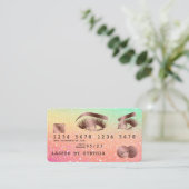 Creditcard styreen Roos Gold Long Lashes Visitekaartje (Staand voorkant)