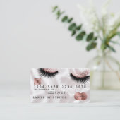 Creditcard styreen Roos Gold Long Lashes Visitekaartje (Staand voorkant)