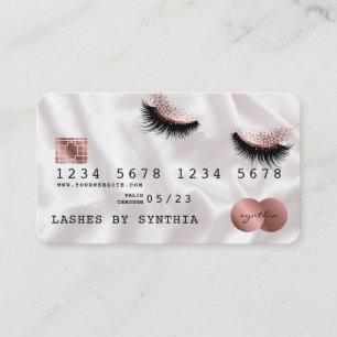 Creditcard styreen Roos Gold Long Lashes Visitekaartje