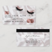 Creditcard styreen Roos Gold Long Lashes Visitekaartje (Voorkant / Achterkant)