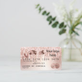 Creditcard styreen Roos Gold Long Lashes VOEG logo Visitekaartje (Staand voorkant)