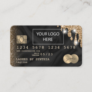 Creditcard styreen voeg je logo gouden Zijde Drip Visitekaartje