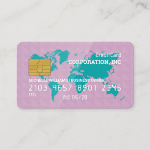 Creditcard Wereldkaart Geometrisch Visitekaartje