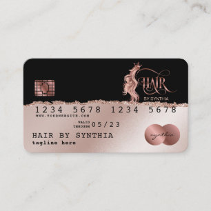 Creditcardstijl RoseGold Hair Stylist Torn paper Visitekaartje