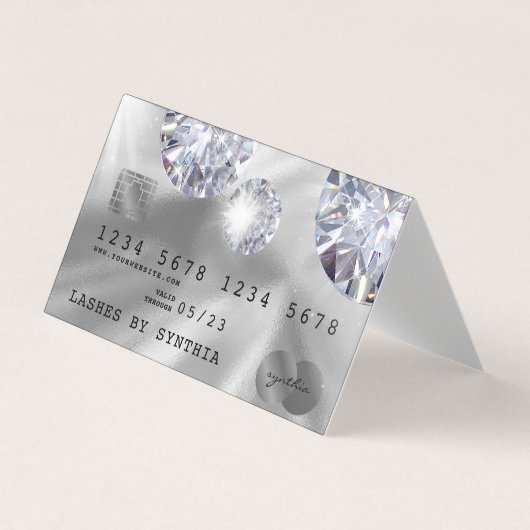 Creditcardstijl Silver Diamond Visitekaartjes (Voorkant)