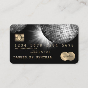 Creditcardstijl Silver Disco Ball Glittering 70's Visitekaartje