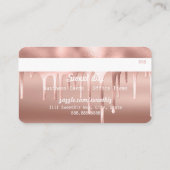 Creditering roos Gold Paint Drip Visitekaartje (Achterkant)